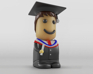 A 3d model of a University Graduate Novelty USB Stick - created by 3drenders.co.uk using 3DS Max and V-Ray.